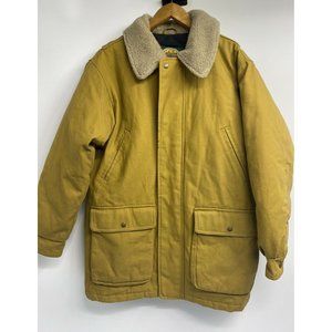Cabelas Duck Canvas Heavy Jacket Sherpa Collar Mens Brown Size Medium